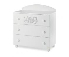 Comò Fasciatoio In Legno Italbaby Happy Family Bianco