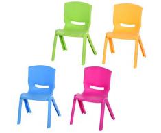 Set 4 Sedie Per Bambini 36x38x56,5 Cm Impilabili In Polipropilene