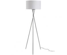 Lampada Da Terra Tripode In Metallo Con Paralume Ø48x162 Cm Bianco