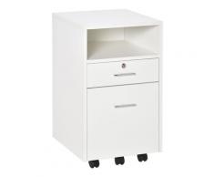 Cassettiera Per Scrivania Da Ufficio 39,5x40x60 Cm In Truciolare Bianco