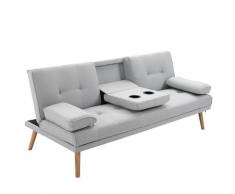 Divano Letto 3 Posti 181x77x72 Cm In Tessuto Grigio
