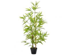 Pianta Artificiale Bambù H120 Cm Con Vaso Verde