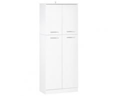 Mobile Dispensa Multiuso 59x31x155 Cm In Legno Truciolare Bianco