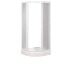 Box Doccia Semicircolare 90x90 Cm 2 Ante Scorrevoli In Acrilico 2,2 Mm H185 Cm Dorini Bianco