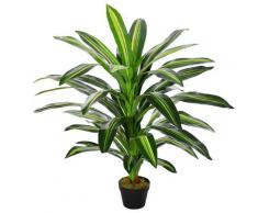 Pianta Artificiale Dracena H110 Cm Con Vaso Verde