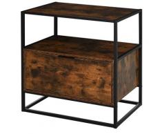 Mobile Credenza 1 Cassetto 73x45,5x76 Cm In Legno E Metallo Nera