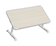 Tavolino Da Letto Regolabile In Legno E Acciaio 54x30x22.5-32 Cm