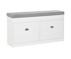 Panca Scarpiera Salvaspazio Per 8 Paia Di Scarpe 104x24x55 Cm Bianca