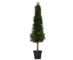 Pianta Artificiale Albero Pino H150 Cm Con Vaso Verde