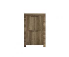 Credenza Mobile Soggiorno 2 Ante In Melaminico 102x43x158cm Tft Sax Rovere