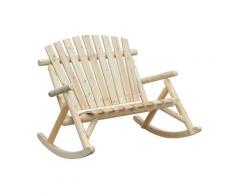 Panchina Dondolo Da Giardino 2 Posti In Legno 96x112.5x100 Cm