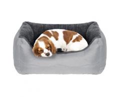 Cuccia Per Cani E Gatti Doubleface 84x66x19 Cm In Poliestere Love Grigio Chiaro