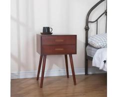 Comodino 2 Cassetti In Legno 45x35x59,5 Cm Toby Noce
