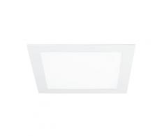 Faretto Quadrato Alluminio Bianco Opaco Incasso Cartongesso Led 18 Watt Luce Calda Intec Inc-flap/18wc