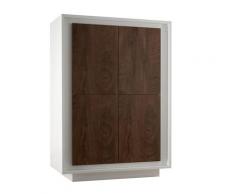 Credenza 4 Ante 106x50x146 Cm In Legno Tft Frame Bianco E Rovere