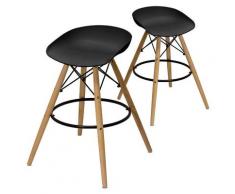 Set 2 Sgabelli Da Cucina 43x42x77 Cm Gambe In Legno Alfred Neri