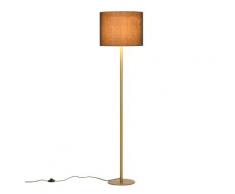 Lampada Da Terra Con Paralume In Stoffa E27 Ø40x160 Cm Oro
