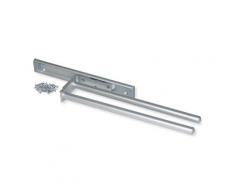 Porta Asciugamani Estraibile 2 Bracci 31 Cm In Alluminio Opaco Emuca