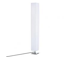 Lampada Da Terra Con Piantana In Tessuto Bianco