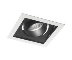Incasso Nero Bianco Quadrato Orientabile Cartongesso Faretto Led 45 Watt Luce Calda Intec Inc-apollo-1x45c