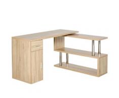 Scrivania Da Ufficio Ad Angolo Porta Pc 140x107x74,6 Cm In Legno Rovere