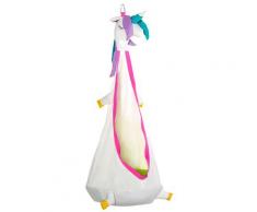 Sedia Sospesa Unicorno Per Bambini 70x150 Cm In Cotone Con Cuscino Bianca