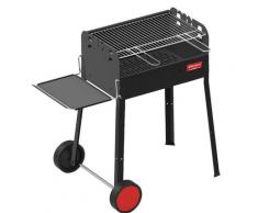 Barbecue A Carbone Carbonella Con Ruote E Mensola 70x41x80 Cm Ferraboli Iseo