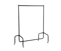 Stender Appendiabiti Con Ruote 120x60x150 Cm In Ferro Nero