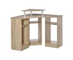 Scrivania Angolare Porta Pc 90x90x83,5 Cm Legno Truciolato Rovere