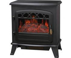 Stufa Elettrica Da Pavimento Effetto Fiamma 1850w Vannini Ilona Nero
