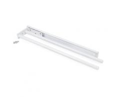 Porta Asciugamani Estraibile 2 Bracci 44 Cm In Alluminio Emuca Bianco