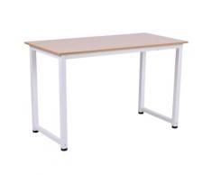 Scrivania Da Ufficio 120x60 Cm In Metallo Natural Bianca