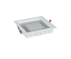 Incasso Soffitto Ribassato Faretto Quadrato Alluminio Bianco Satinato Led 20 Watt Luce Calda Intec Inc-mark-20c