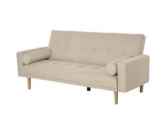 Divano Letto 3 Posti 186x84x85 Cm In Tessuto Beige