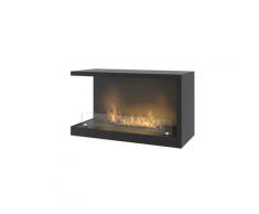 Camino A Bioetanolo Da Incasso 80x45 Cm Con Vetro Inside L800 V2 Angolo A Sinistra Nero