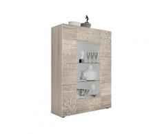 Mobile Vetrina 2 Ante 120x42x166 Cm In Legno Tft Blossom Rovere Samoa