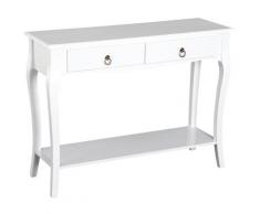 Tavolo Consolle Per Ingresso Bianco Opaco 100x33x76 Cm