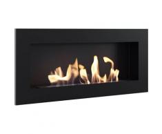Camino A Bioetanolo Da Parete 90x40 Cm Flig Tampa Slim Nero