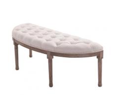 Panca Semicircolare Imbottita In Legno 140,5x51x48 Cm Beige
