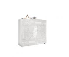 Credenza Mobile Soggiorno 2 Ante In Melaminico 120x42x110cm Tft Blossom Bianca