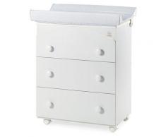 Cassettiera In Legno Con Fasciatoio E Vaschetta Italbaby Flash Bianco