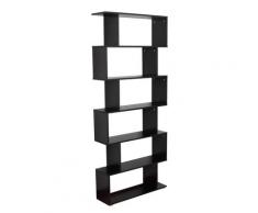 Libreria Di Design In Legno Nero 80x24x191 Cm