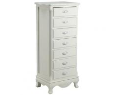 Cassettiera In Legno 7 Cassetti Adami Basilea Bianco Anticato