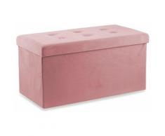 Baule Cassapanca Pouf Contenitore In Velluto Soriani Rosa Antico
