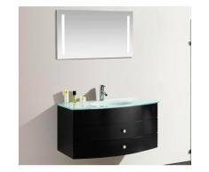 Mobile Bagno Sospeso 100 Cm In Mdf Con Specchiera Vorich Liverpool Nero