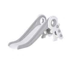 Scivolo Per Bambini Con 3 Scalini 133x52x58cm Grigio E Bianco