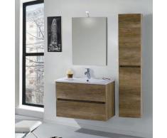 Mobile Da Bagno Sospeso 100cm Colonna P32cm Mazzoni Maiorca Light Noce Chiaro Frassinato