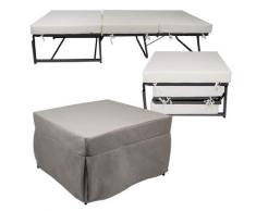 Pouf Letto Brandina Con Materasso Pieghevole 78x78x47 Cm Avalli Contract Tortora