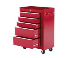 Carrello Porta Utensili Attrezzi Attrezzatura Con Cassettiera Rosso 61.5x33x85 Cm