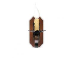 Applique Una Luce Metallo Legno Lampada Da Parete Rustica Vintage E14 Ambiente I-252/00300